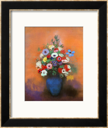 Anemones And Lilacs In A Blue Vase, After 1912 by Odilon Redon Pricing Limited Edition Print image