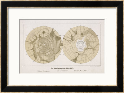 The Two Hemispheres As Drawn By Schiaparelli by Sir Robert Ball Pricing Limited Edition Print image