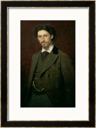 Portrait Of Ilya Efimovich Repin, 1876 by Ivan Nikolaevich Kramskoy Pricing Limited Edition Print image
