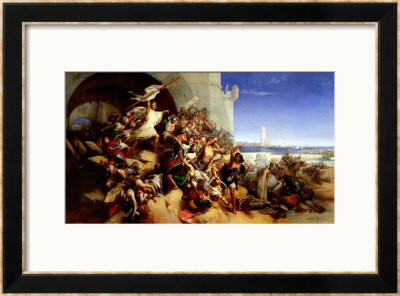 The Defence Of Rhodes By Foulques De Villaret And The Knights Of St. John Of Jerusalem by Gustave Or Gustaaf Wappers Pricing Limited Edition Print image