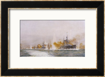 Hms Lion Leads The Battle- Cruisers Into The Fray At The Battle Of Jutland by William Lionel Wyllie Pricing Limited Edition Print image