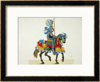A Knight On His Way To A Tournament, Plate From A History Of Development And Customs Of Chivalry by Friedrich Martin Von Reibisch Pricing Limited Edition Print image