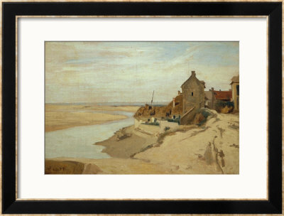 Fisherman's Huts At Sainte-Adresse by Jean-Baptiste-Camille Corot Pricing Limited Edition Print image
