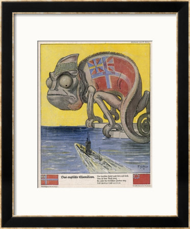 Terrified By German U-Boats The English Pretend To Be Neutral by Franz Juttner Pricing Limited Edition Print image