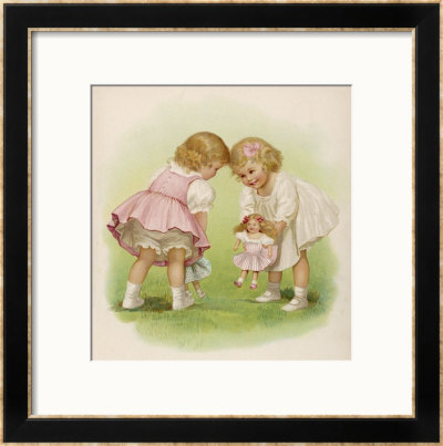 Two Very Small Girls Introduce Their Dolls To Each Other by Ida Waugh Pricing Limited Edition Print image
