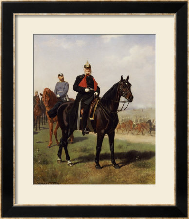 Wilhelm I With His Son At The Battle Of Konigsgratz, 1864 by Emil Volkers Pricing Limited Edition Print image