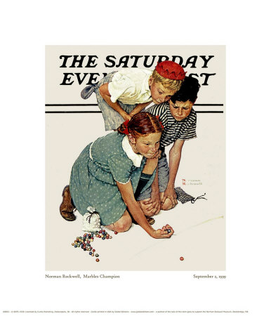 Marbles Champion by Norman Rockwell Pricing Limited Edition Print image