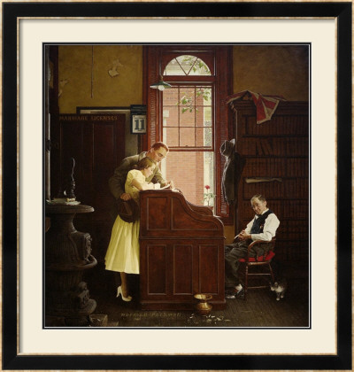 Marriage License by Norman Rockwell Pricing Limited Edition Print image