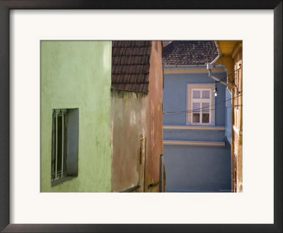 Colourfully Painted 16Th Century Burgher Houses In The Medieval Citadel, Transylvania, Romania by Gavin Hellier Pricing Limited Edition Print image