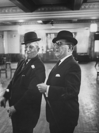 Actors Maurice Chevalier And Stanley Holloway Singing A Duet For Tv Show by Leonard Mccombe Pricing Limited Edition Print image