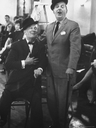 Maurice Chevalier And Stanley Holloway, Rehearsing For Tv Show Broadway Of Lerner And Loewe by Leonard Mccombe Pricing Limited Edition Print image