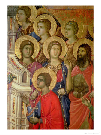 Maesta: Detail Of Saints, Including St. John The Baptist, 1308-11 by Duccio Di Buoninsegna Pricing Limited Edition Print image