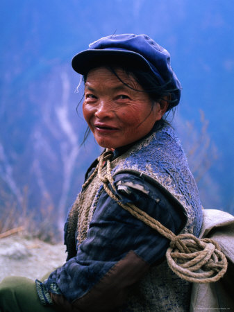 Portrait Of Local Woman, Tiger Leaping Gorge, China by Juliet Coombe Pricing Limited Edition Print image