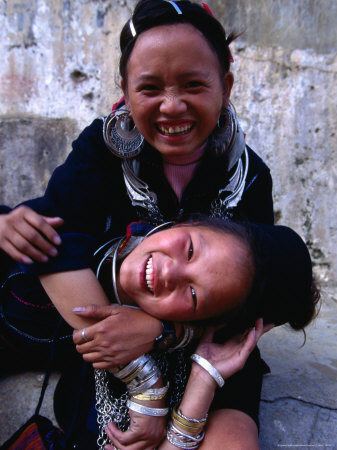 Portrait Of Two Young Women From Hill Tribe, Vietnam by Mason Florence Pricing Limited Edition Print image