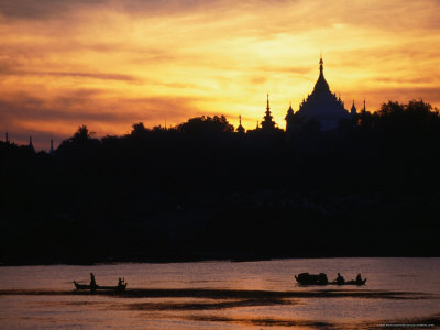 Sunrise Over Ayeyarwady River, Sagaing, Sagaing, Myanmar (Burma) by Anders Blomqvist Pricing Limited Edition Print image
