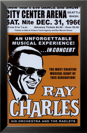 Ray Charles At The City Center Arena, Seattle, 1966 by Dennis Loren Pricing Limited Edition Print image