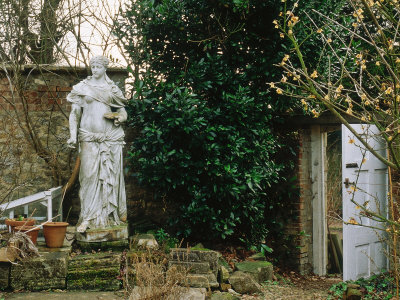 Statue A Solitary Nymph Winter, Clock House, Wiltshire by Jacqui Hurst Pricing Limited Edition Print image