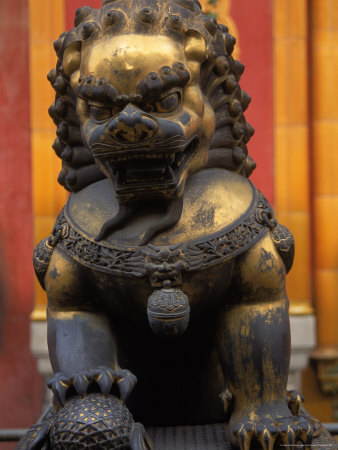 Statue In Forbidden City, Beijing, China by Tom Doran Pricing Limited Edition Print image