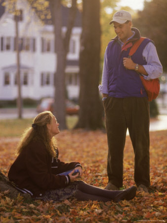 Young Couple On Campus, Bates College, Me by Frank Siteman Pricing Limited Edition Print image