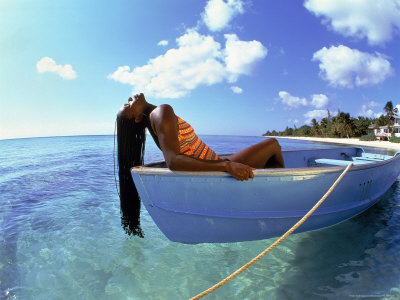 Woman On A Boat by Rick Souders Pricing Limited Edition Print image