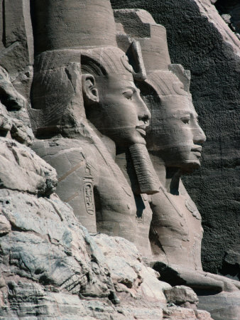 Colossal Statues Of The Pharaoh Ramses Ii Guarding The Temple Entrance, Abu Simbel, Egypt by Jerry Galea Pricing Limited Edition Print image