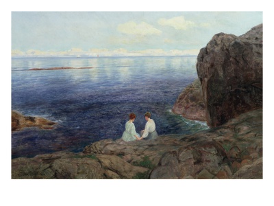 Quiet Summer Evening On The Norwegian Coast (Oil On Canvas) by Nils Hansteen Pricing Limited Edition Print image