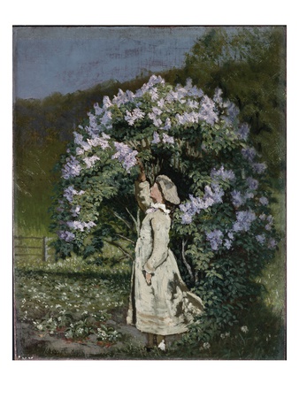 The Lilac Bush, 1891 (Oil On Canvas) by Olaf Isaachsen Pricing Limited Edition Print image