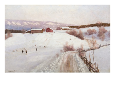 Winter In Norway (Oil On Canvas) by Nils Hansteen Pricing Limited Edition Print image
