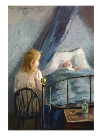 Siblings, 1891 (Oil On Canvas) by Kalle Lochen Pricing Limited Edition Print image
