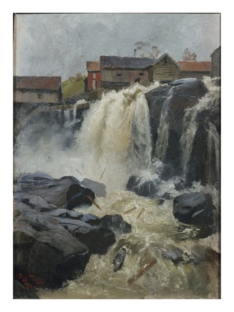 Haug Falls, 1883 (Oil On Board) by Fritz Thaulow Pricing Limited Edition Print image