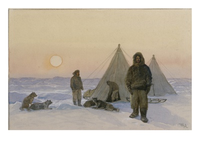 Polar Expolorers (W/C On Paper) by Thorolf Holmboe Pricing Limited Edition Print image