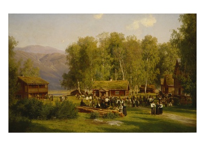Midsummer Feast, 1886 (Oil On Canvas) by Johan Fredrik Eckersberg Pricing Limited Edition Print image