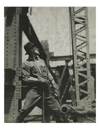 Worker Pulling On A Rope by Lewis Wickes Hine Pricing Limited Edition Print image