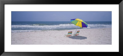 Chairs On The Beach, Gulf Of Mexico, Alabama, Usa by Panoramic Images Pricing Limited Edition Print image