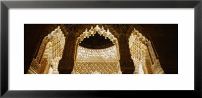 Carving On Columns Of A Palace, Court Of Lions, Alhambra, Granada, Andalusia, Spain by Panoramic Images Pricing Limited Edition Print image