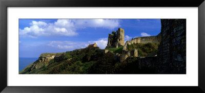 Low Angle View Of A Castle, Scarborough, South Bay, North Yorkshire, England, United Kingdom by Panoramic Images Pricing Limited Edition Print image