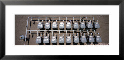 Natural Gas Meters On An Apartment Building, Rochester, Minnesota, Usa by Panoramic Images Pricing Limited Edition Print image