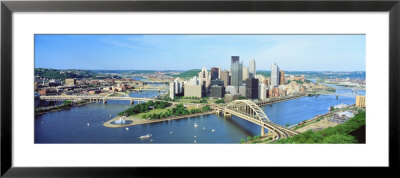 Daytime Skyline With The Delaware River, Pittsburgh, Pennsylvania, Usa by Panoramic Images Pricing Limited Edition Print image