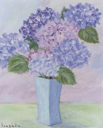 Purple Hydrangeas by Brendan Loughlin Pricing Limited Edition Print image