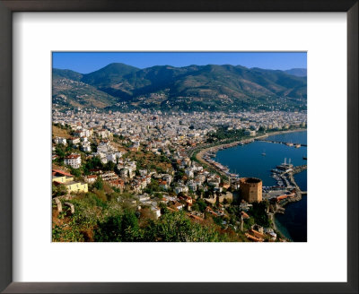 City And Marina Viewed From Surrounding Hillside, Alanya, Antalya, Turkey by John Elk Iii Pricing Limited Edition Print image