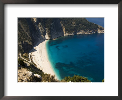 Myrtos Beach, The Best Beach For Sand Near Assos, Kefalonia (Cephalonia), Ionian Islands, Greece by R H Productions Pricing Limited Edition Print image