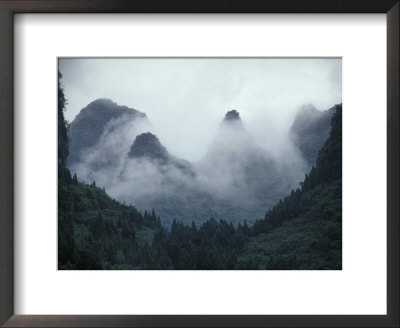 Karst Limestone Mountains Above The Li River, Guilin, Guangxi, China by Raymond Gehman Pricing Limited Edition Print image