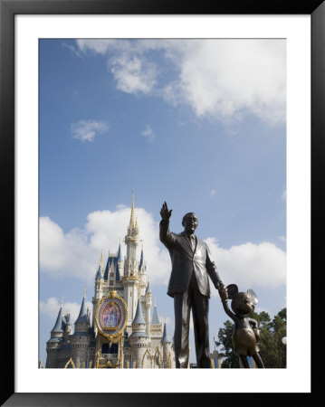 Statue Of Walt Disney And Micky Mouse At Disney World, Orlando, Florida, Usa by Angelo Cavalli Pricing Limited Edition Print image
