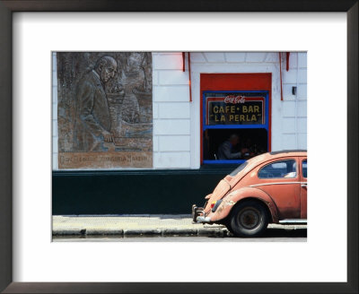 Old Car In Front Of Bar In La Boca Harbour Area, Buenos Aires, Buenos Aires, Argentina by Shannon Nace Pricing Limited Edition Print image