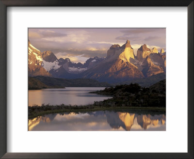 Lake Pehoe And Paine Grande At Sunrise, Torres Del Paine National Park, Patagonia, Chile by Theo Allofs Pricing Limited Edition Print image