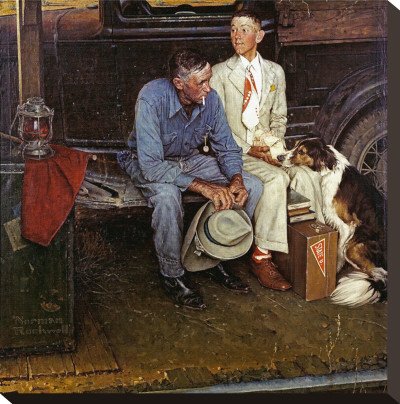 Breaking Home Ties by Norman Rockwell Pricing Limited Edition Print image