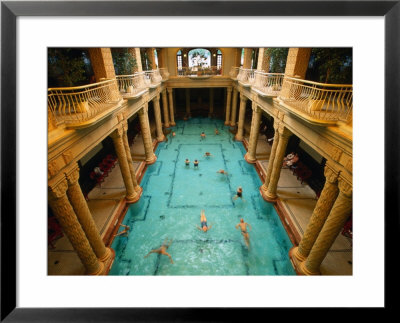 Swimmers In Gellert Thermal Baths In Budapest, Hungary by Martin Moos Pricing Limited Edition Print image
