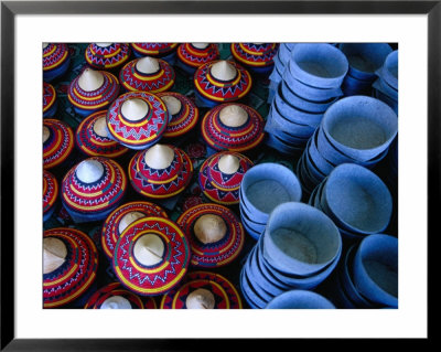 Locally Made Baskets And Ceramic Bowls For Sale In Najran Basket Souq, Najran, Asir, Saudi Arabia by Tony Wheeler Pricing Limited Edition Print image