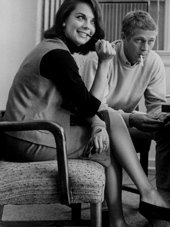 Actor Steve Mcqueen With Actress Natalie Wood by John Dominis Pricing Limited Edition Print image
