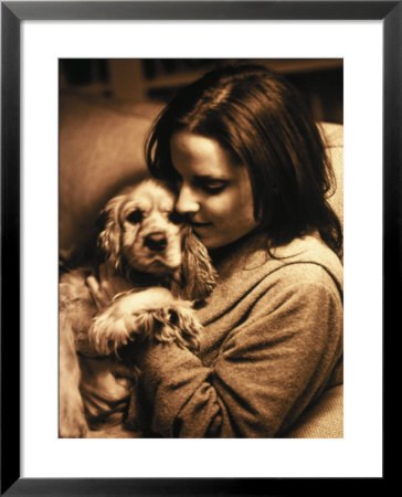 Portrait Of Teen Girl With Dog by Lonnie Duka Pricing Limited Edition Print image